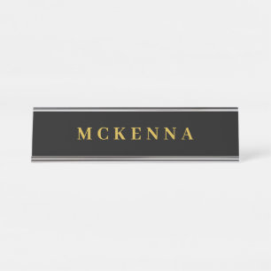 Placa De Mesa Escritório doméstico personalizado Dourado Chic Bl