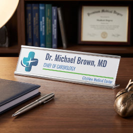Placa De Mesa Escritório Médico Minimalista Moderno Personalizad