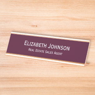 Placa De Mesa Escritório Profissional Moderno da Borgonha