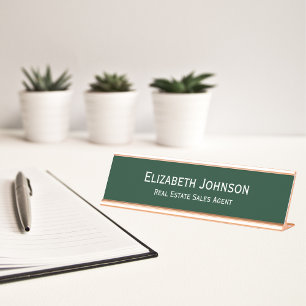 Placa De Mesa Escritório profissional verde moderno