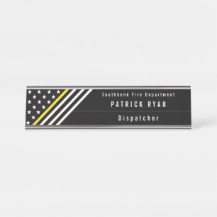 Placa De Mesa Estrelas de Dispatcher de Linha Amarela Finas Stri