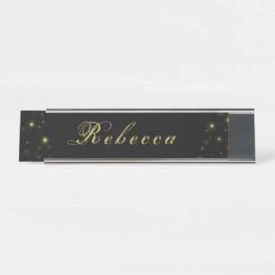 Placa De Mesa Estrelas Douradas personalizadas e brilhantes a pr