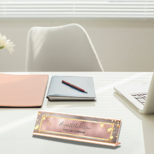 Placa De Mesa estrelas metálicas cor-de-rosa Rosa