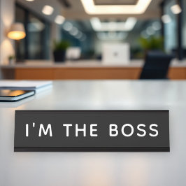 Placa De Mesa Eu sou o Chefe