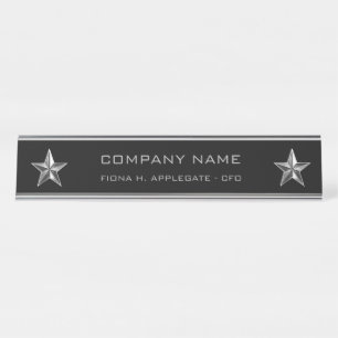 Placa De Mesa Executivo da empresa de prata da estrela