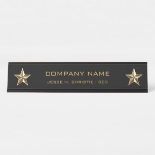 Placa De Mesa Executivo da empresa Dourado da estrela