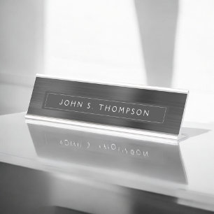 Placa De Mesa Executivo profissional Black Modern Business