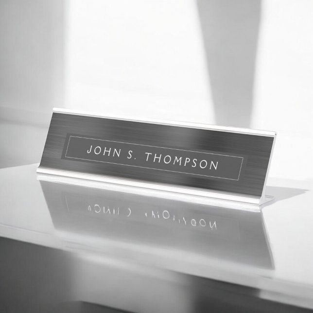 Placa De Mesa Executivo profissional Black Modern Business (Criador carregado)