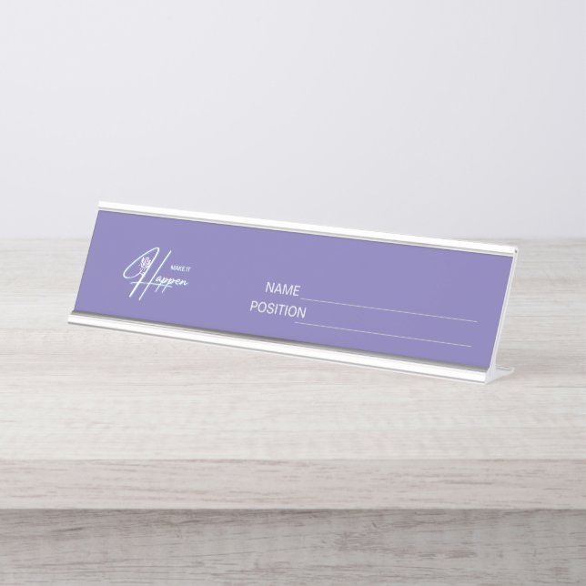 Placa De Mesa Faça acontecer Design de citação motivacional (Frente)