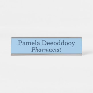 Placa De Mesa Farmacêutico Azul