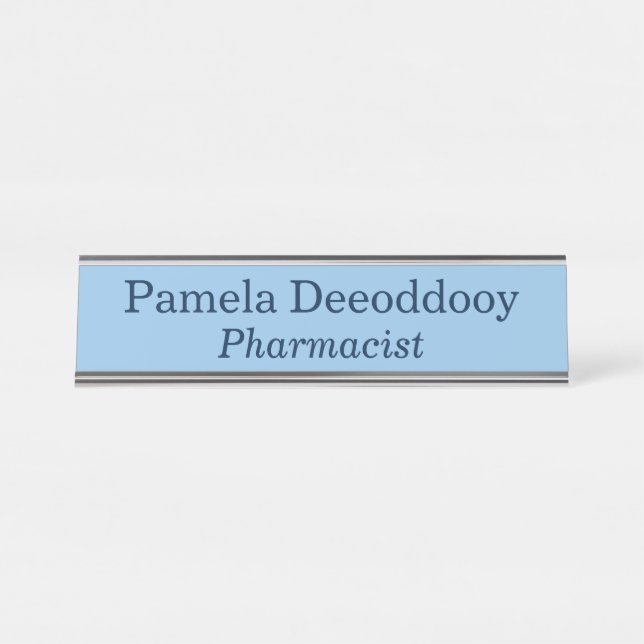 Placa De Mesa Farmacêutico Azul (Frente)