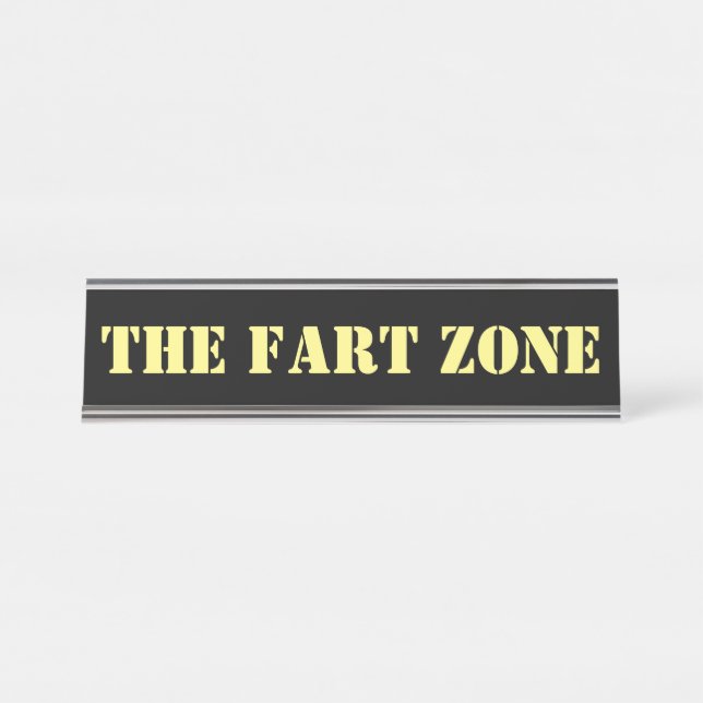 Placa De Mesa Fart Zone Gag Desk Name Placa (Frente)