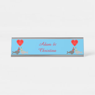 Placa De Mesa Fechos de Beijo de Natal bonitos personalizados