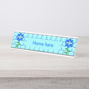 Placa De Mesa Feliz Dia da Abelha Menino Azul Bumblebee