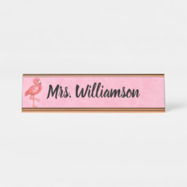 Placa De Mesa Flamingo cor-de-rosa profissional do professor do
