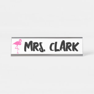 Placa De Mesa FLAMINGO DESK Placa de Nome Personalizada do Profe