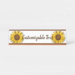 Placa De Mesa Flor Amarelo Sunflower