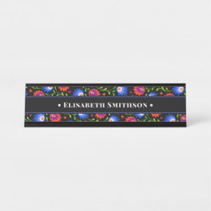 Placa De Mesa Floral Boêmia Colorida Elegante Profissional