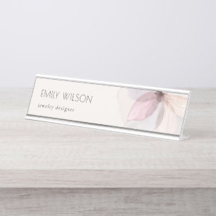 Placa De Mesa Floral de Aquarela com Abstrato de Elegante Clássi