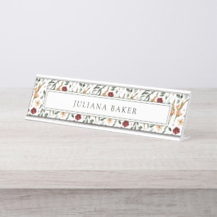 Placa De Mesa Floral Delicado Personalizado