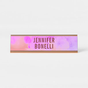 Placa De Mesa Floral Mínimo Moderno Personalizado