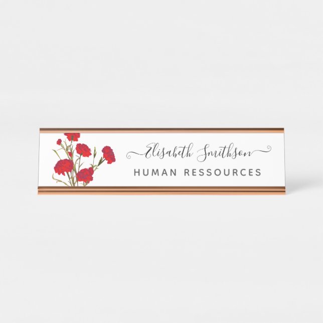 Placa De Mesa Floral Profissional Personalizado do Elegante Boho (Frente)