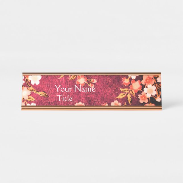 PLACA DE MESA FLORES DE PRIMAVERA BRANCA DE PINCO, FLORAL VERMEL (Frente)