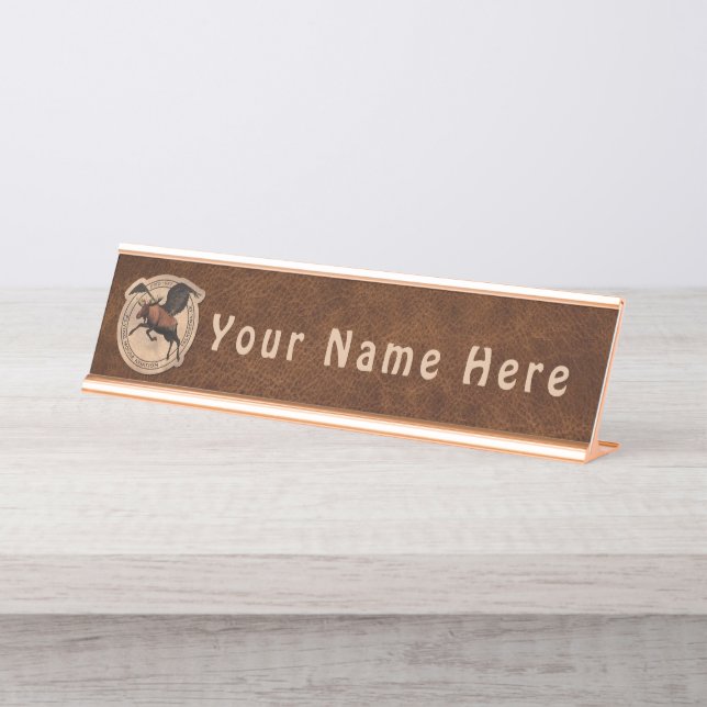 Placa De Mesa Flying Moose Aviation Patch (Frente)