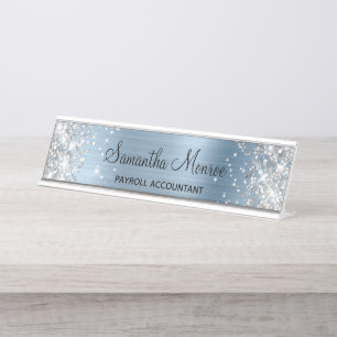 Placa De Mesa Folha Azul-Claro-Brilhante