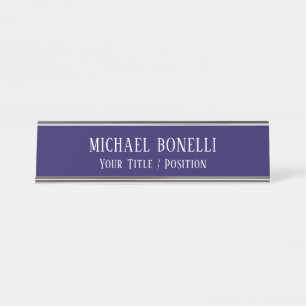 Placa De Mesa Fonte Serifada Elegante Cor Azul Clássica Minimali