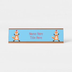 Placa De Mesa Fox de Natal Bonita Personalizada