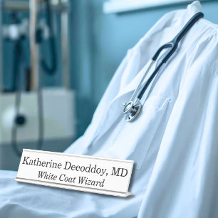 Placa De Mesa Frase Médica Divertida Humor de Saúde Branco