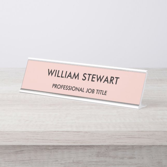 Placa De Mesa Funcionarios profissional de funcionários rosa min (Frente)