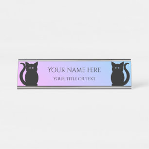 Placa De Mesa Fundo bonito do inclinação dos gatos pretos seu