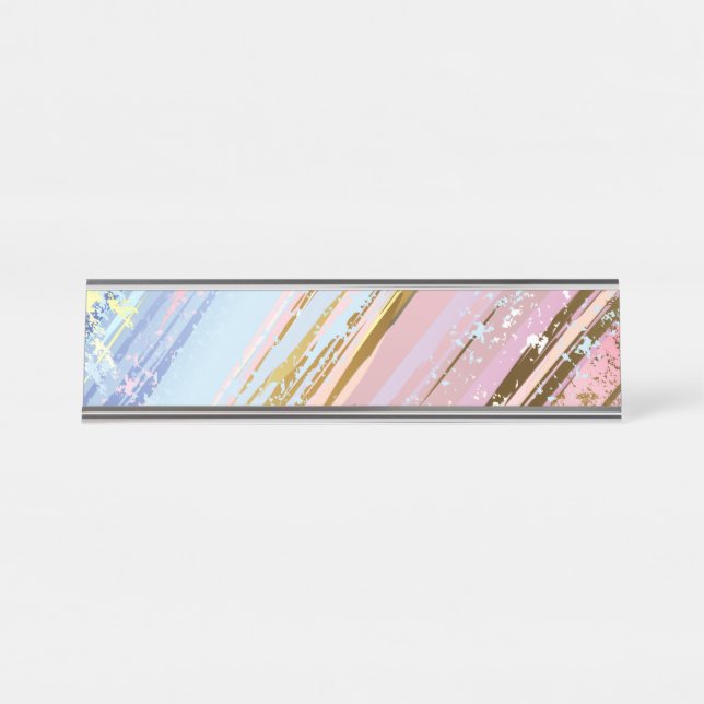 Placa De Mesa Fundo Rosa Texturizado (Frente)