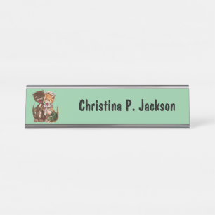 Placa De Mesa Gato Gato Gato Gato e Mulher Compartilhando Ratos