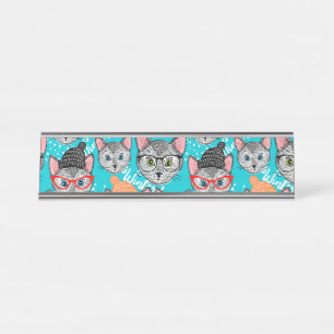 Placa De Mesa Gato no chapéu