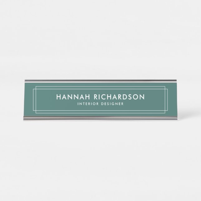 Placa De Mesa Geo Chic | Personalizado (Frente)