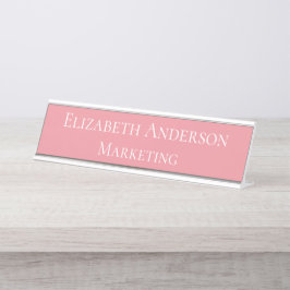 Placa De Mesa Gerenciador de Marketing Rosa