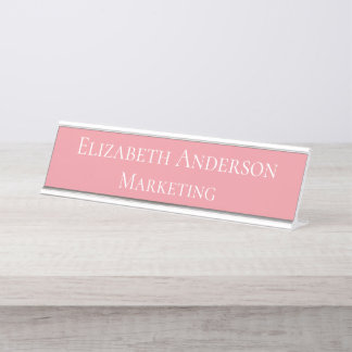 Placa De Mesa Gerente de Marketing Rosa