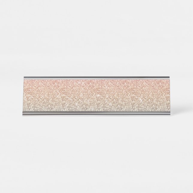 Placa De Mesa Girls Blush Rosa Dourado Blue Ombre Sparkles (Frente)