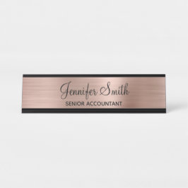 Placa De Mesa Girly Faux Rosa Gold Foil