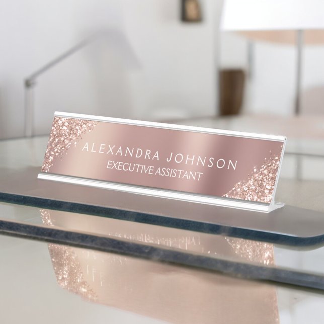 Placa De Mesa Glitter de Sparkle Dourado do Rosa profissional mo (Criador carregado)