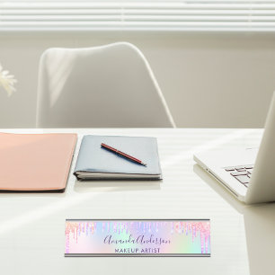 Placa De Mesa Glitter holográfico goteja monocórnio beleza arc