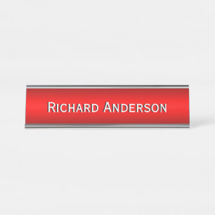 Placa De Mesa Gradiente Vermelho Elegante