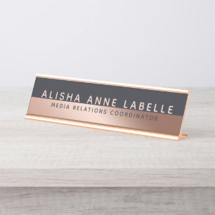 Placa De Mesa Grafite Azul Dourado, Rosa de dois tons, mínimo e