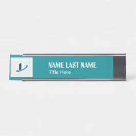 Placa De Mesa Haste Dourada Elegante & Nome personalizado Maroon