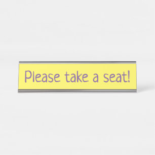 Placa De Mesa Humilde: "Sente-se, por favor!"
