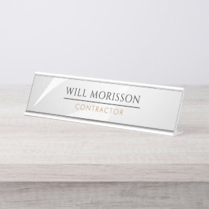 Placa De Mesa Imobiliária de Reparos Domésticos Elegantes Prata