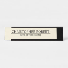 Placa De Mesa Imobiliário Minimalista Branco